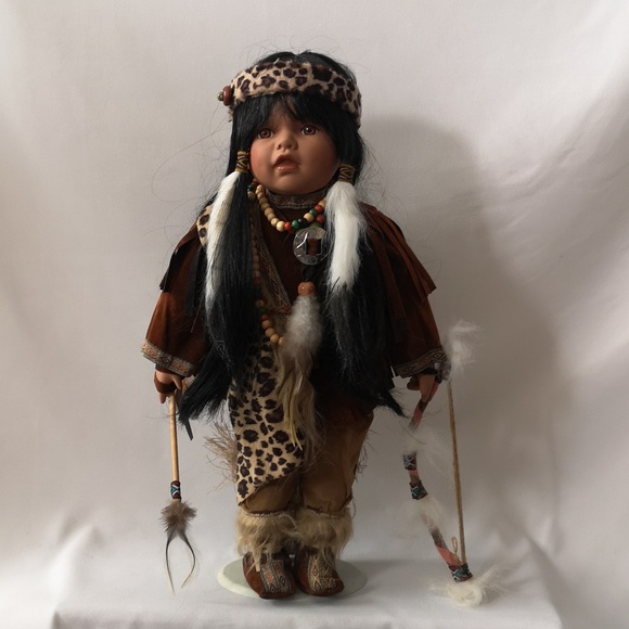 Beautiful Porcelain Doll Indigenous Girl Incredible Details by Cathay Collection - Picture 1 of 9